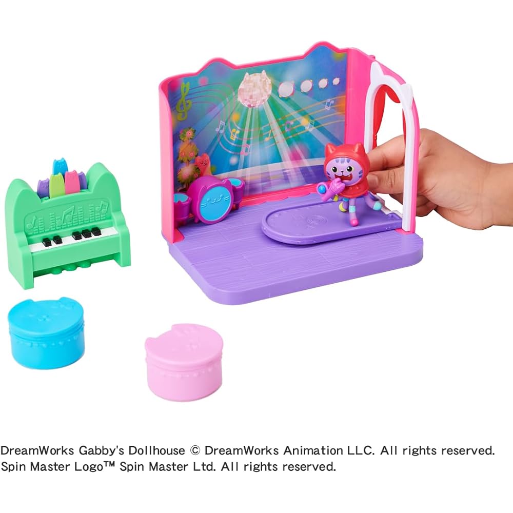 Gaby Dollhouse DJ Catnip Music Room Set with Accessories and Furniture
