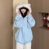 Unisex Hooded Jacket With Detachable Cat Ear Faux Fur Trim Streetwear Outerwear
