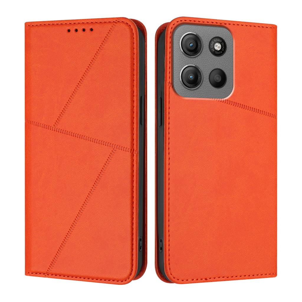 For Motorola Moto G15 4G Wallet Case Magnetic Closure Leather Flip Phone Cover with Stand