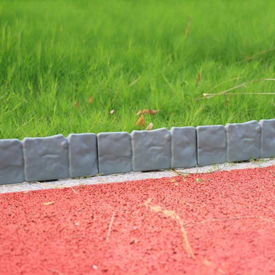 Imitation Stone Garden Fence Garden Landscaping Edging Border Panel Decorative Plastic Retaining Border with Stake for Flower Bed Path Lawn Outdoor