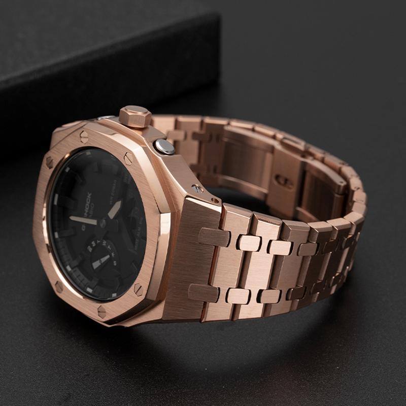 Pro Casio G-Shock GA-2100 GA-2110 Dubový statek Modifikovaná nerezová ocel Styl AP 3. generace 4 zástupci s pouzdrem