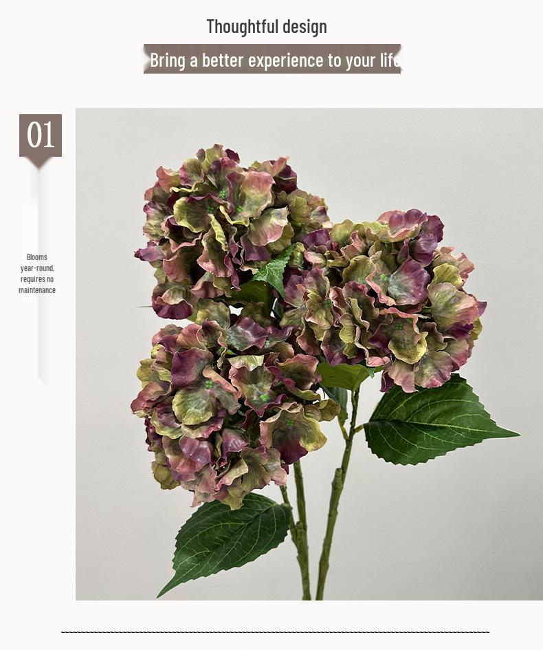 Hydrangea Silk Flower Bridal Bouquet - Moisturizing, High-Grade, Handheld for Weddings