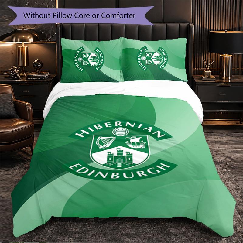Biancheria da Letto a Tema Hibernian FC Set 3 Pezzi Copripiumino Biancheria da Letto Decorativa Per Stanza Adolescenti Decorazione Casa