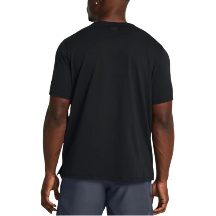 Under Armour Meridian Solid Fashion Versatile Comfortable Crew Neck Short Sleeve T-Shirt Men Tops Black 1386973-001