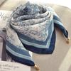 Square Lightweight Neck Scarf with Magnetic Clasp Adjustable Closure Soft Fabric Printed Pattern Elegant Design for Everyday Use