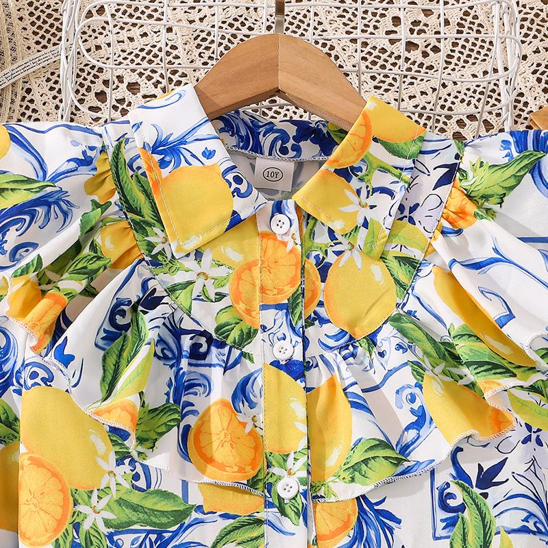 Girls' Dress Children's Clothing Autumn Winter New Style Floral Print Long-sleeved Girl 8-12Y Princess Dress