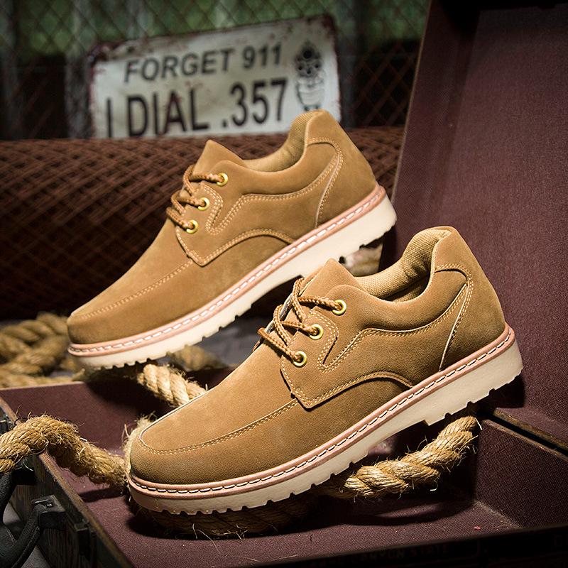 Spring and Autumn Men's Low Top British Trendy Shoes Logging Shoes Fashion Casual Shoes Tooling Suede Leather Men's Shoes