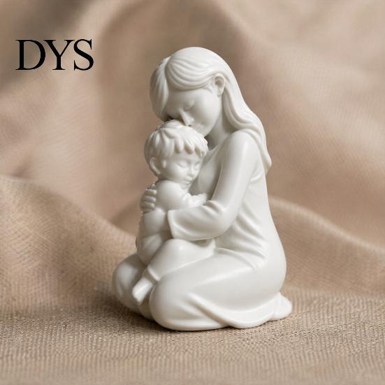 One-piece Molding Sculpture 3D Printed Mother And Baby Figurines Ornaments, Nordic Style Warm Mother-Child Burr-free Print Art Sculptures for