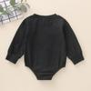Boy Crewneck Sweatshirt Knit Long Sleeve Romper Solid  Oversized Sweater Bodysuit Pullover Top