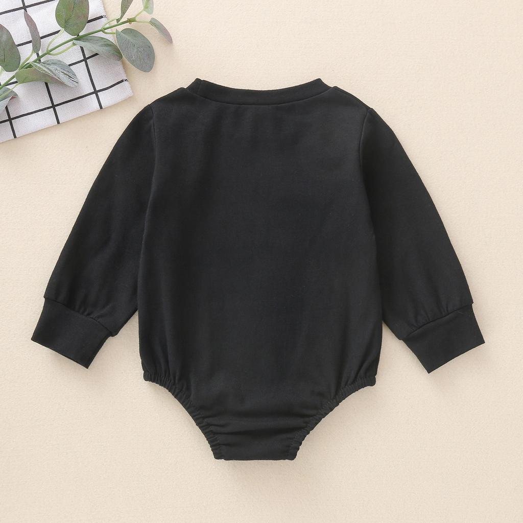 Boy Crewneck Sweatshirt Knit Long Sleeve Romper Solid  Oversized Sweater Bodysuit Pullover Top