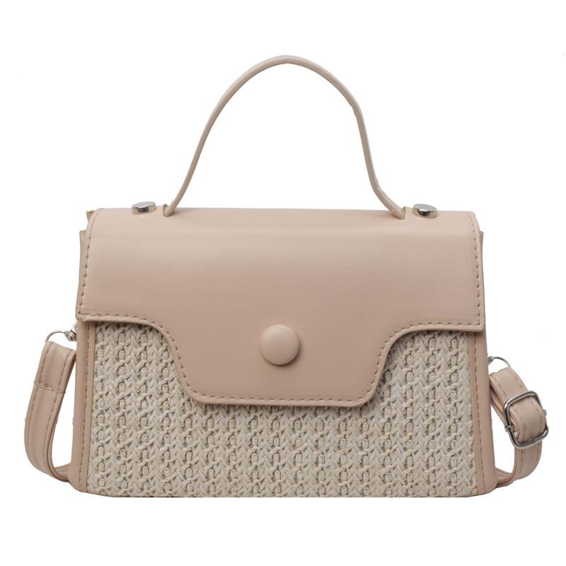 

Модна жіноча сумочка зі зрощеною тканиною 2024, нова універсальна сумка через плече з простою текстурою, маленька квадратна жіноча сумка хакі