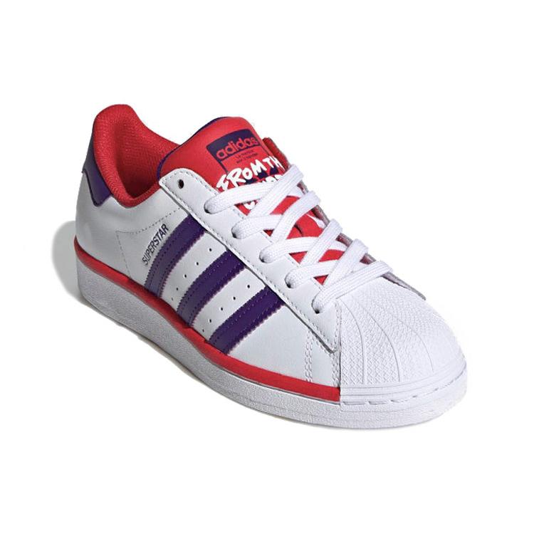 adidas Scarpe da Skateboard Basse Originals J Ammortizzate per Bambini Bianco Viola Rosso Adolescenti FV3666