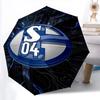 Motif FC Schalke 04, parapluie pliant automatique, design portable et pliable, 8 baleines, un cadeau de Noël ou d'anniversaire.