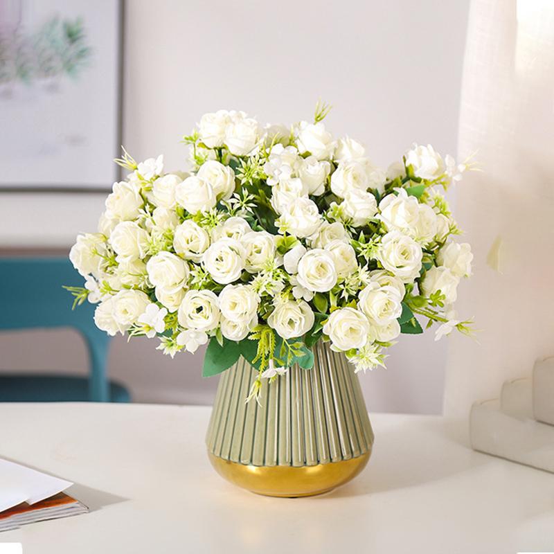 2PCS Artificial Flower Bouquets, Artificial Roses, Wedding Flowers, Handmade Flowers, Artificial Flower Decorations, Artificial Flower Ornaments.