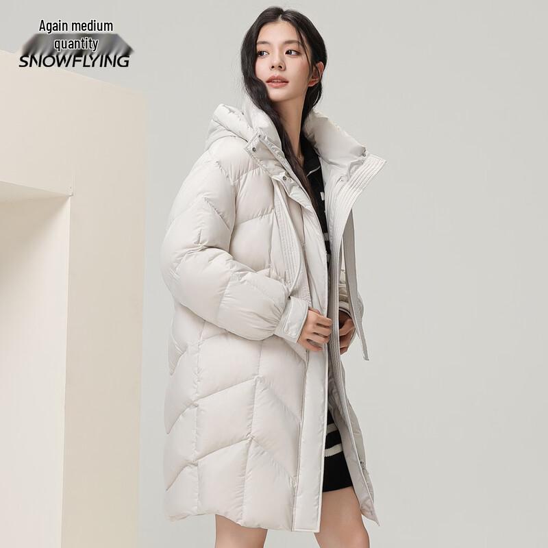 XueZhongFei Women's Hooded Mid-Length Down Jacket