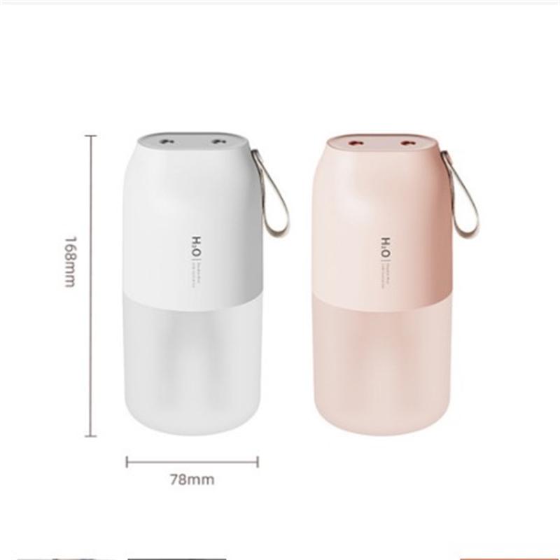300ml Wireless Air Humidifier Portable Usb Rechargeable Double-nozzle Ultrasonic Air Purifier Night