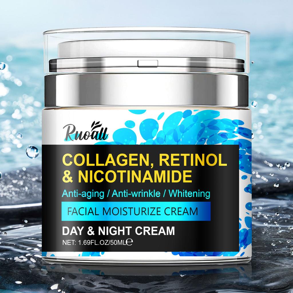 50ml Pressed Jar Morning & Night Hydrating Face Cream Mooth Delicate Radiant and Translucent Rapid Absorption of Skin Retinol Anti Aging Serum