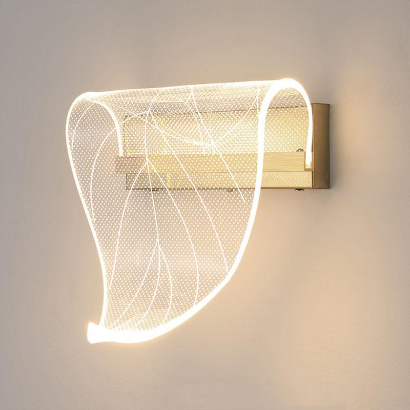 

Acrylic Wall Lamp LED Modern Lighting Luxury Gold Wall Light Living Bedroom Bedside Mirror Stair Aisle Nordic Home Decor Fixture Trichromatic light золотий