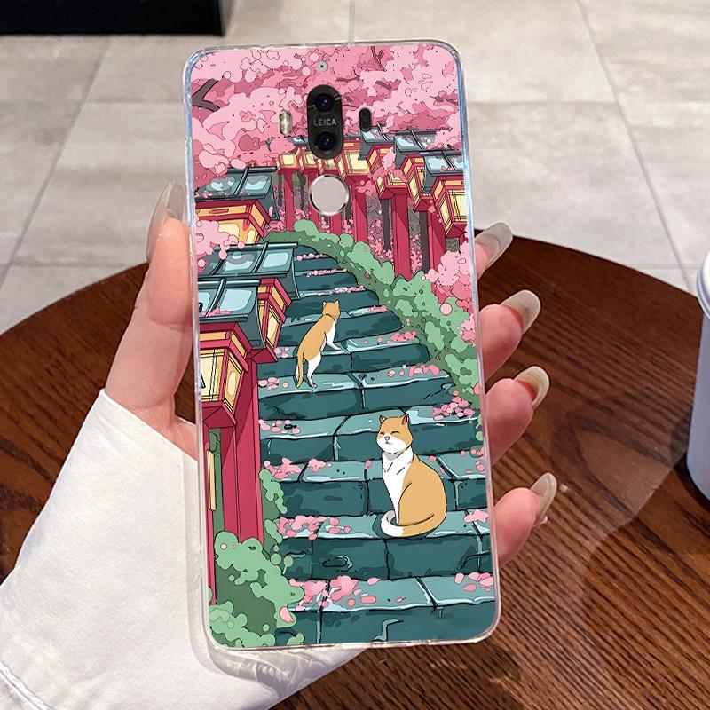 Jelly Casing For Huawei Mate 9 Coque Funda Clear Silicone Soft TPU Back Cover Cute Cat Rabbit Heart Protective Case Capa