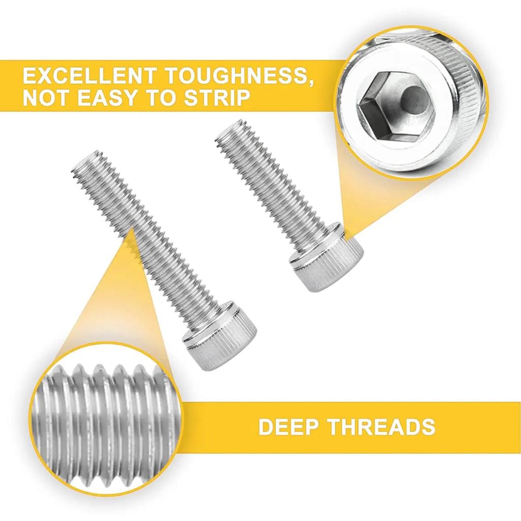 50 Pieces of Hex Head Screw and Nut Set, M3 Stainless Steel Screw Series, Suitable for Small DIY Repair Projects