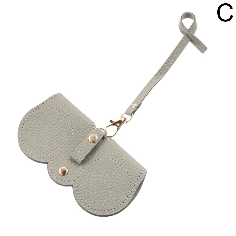 

Brand New Soft Leather Sunglass Bag Holder Eyeglasses Case Portable Glasses Pouch With Button Clip Wrist Strap