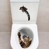 Creative Funny Cat 3D Toilet Lid Stickers Removable Self-Adhesive WC Sticker Clear Waterproof Toilet Seat Decals