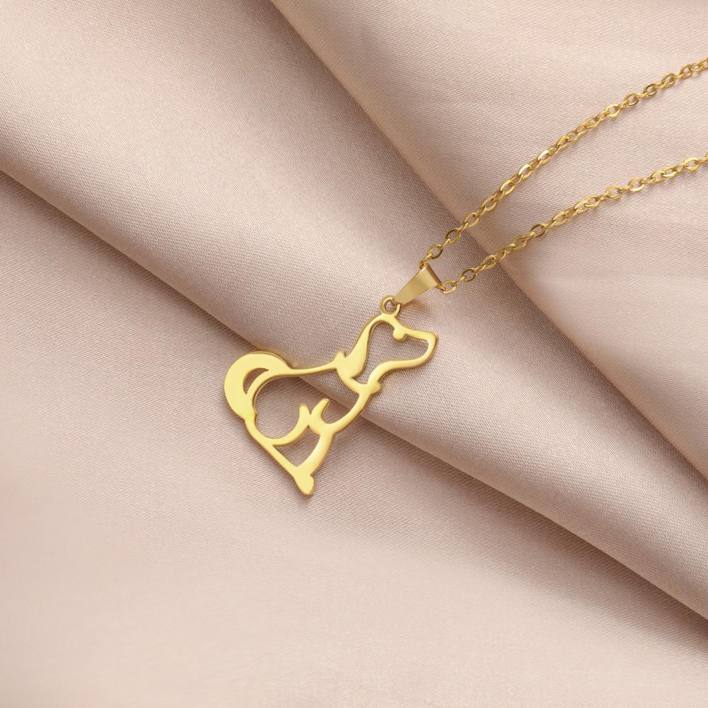 Lovely Puppy Necklack Stainless Steel Jewelry Cute Pet Dog Pendant Fashion Animal Neck Choker Women Girls 2026 New Year Gifts