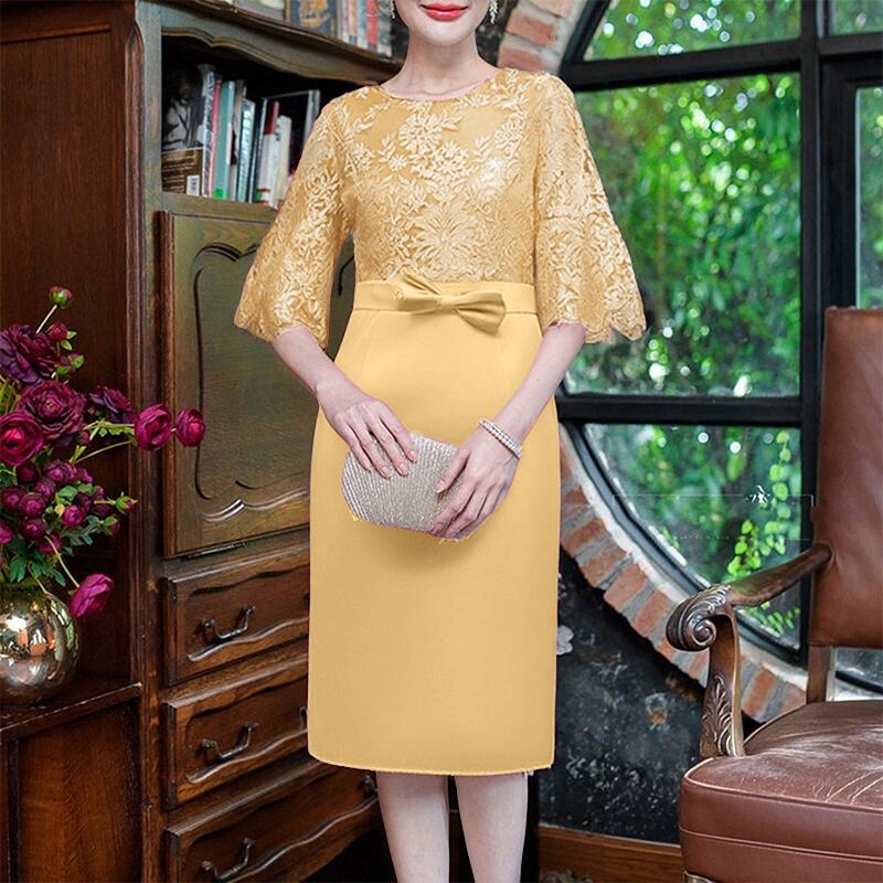 

ZANZEA Женское повседневное платье с круглым вырезом, рукавом 3/4, вышивкой и пэчворком 3XL хаки