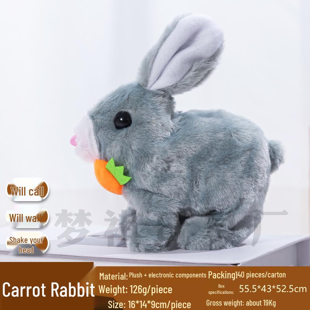 Plush Electric Toy Rabbit - Cute, Walking, Talking Simulated Pet Doll for Kids