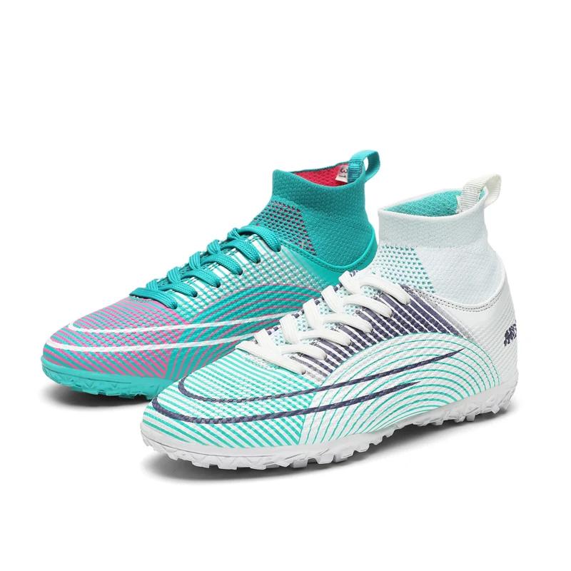 

Мужские футбольные бутсы высокого качества TF/FG футбольные бутсы нескользящие дышащие футбольные бутсы тренировочные футбольные бутсы для игры на траве для детей 35