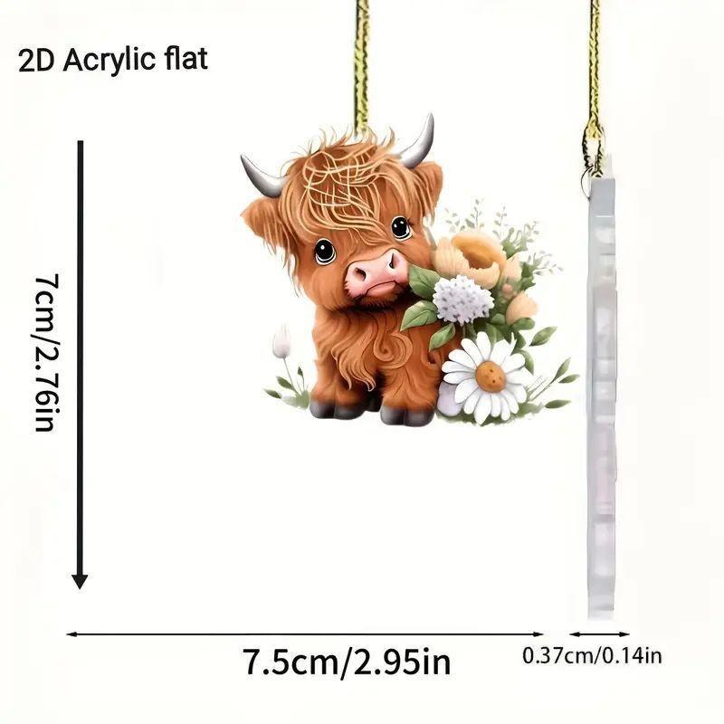 

Acrylic Whimsical Cow Car Hanger Cute Keychain Perfect For Decoration Home
