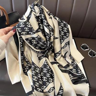 High-End Zomer Zijden Sjaal - Lange, Modieuze Zonnebrandshawl voor Dames