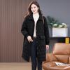 Women's Retro Argyle Cotton Mid-Length Winter Coat - Loose Casual Lapel Jacket
