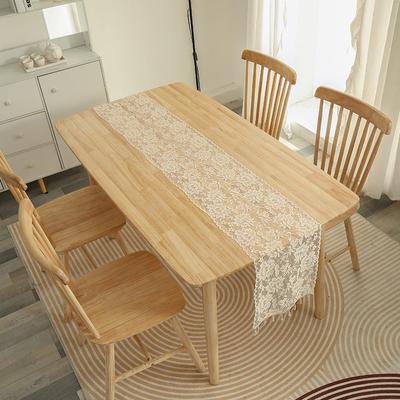 1PC Tassel Decor Crochet Lace Table Runner Floral Embroidered Table Cover Hollowed Flower