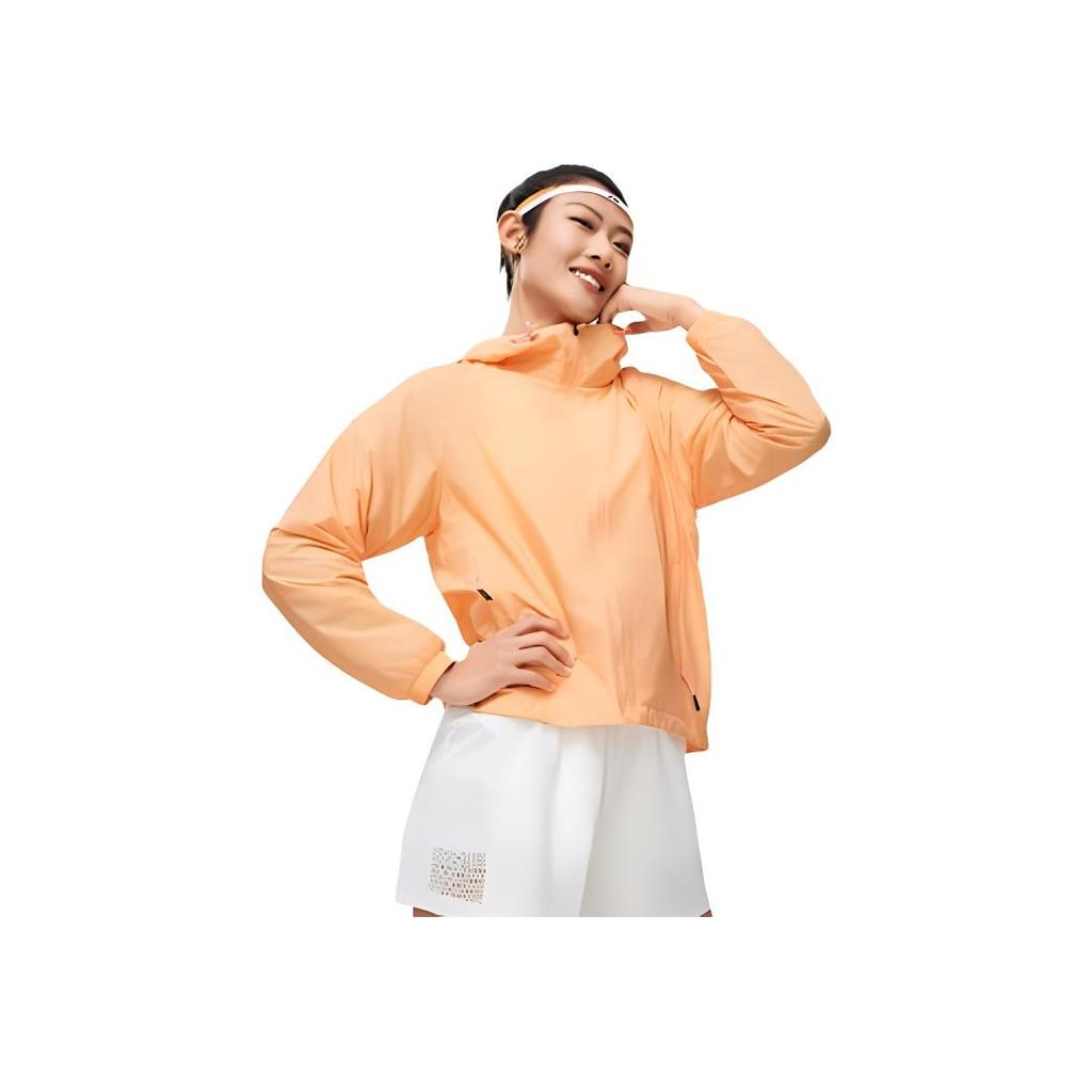 Li Ning Running Series Solid Color Zip-Up Hooded Jacket Women Jacket Candy-Orange AFDU052-3