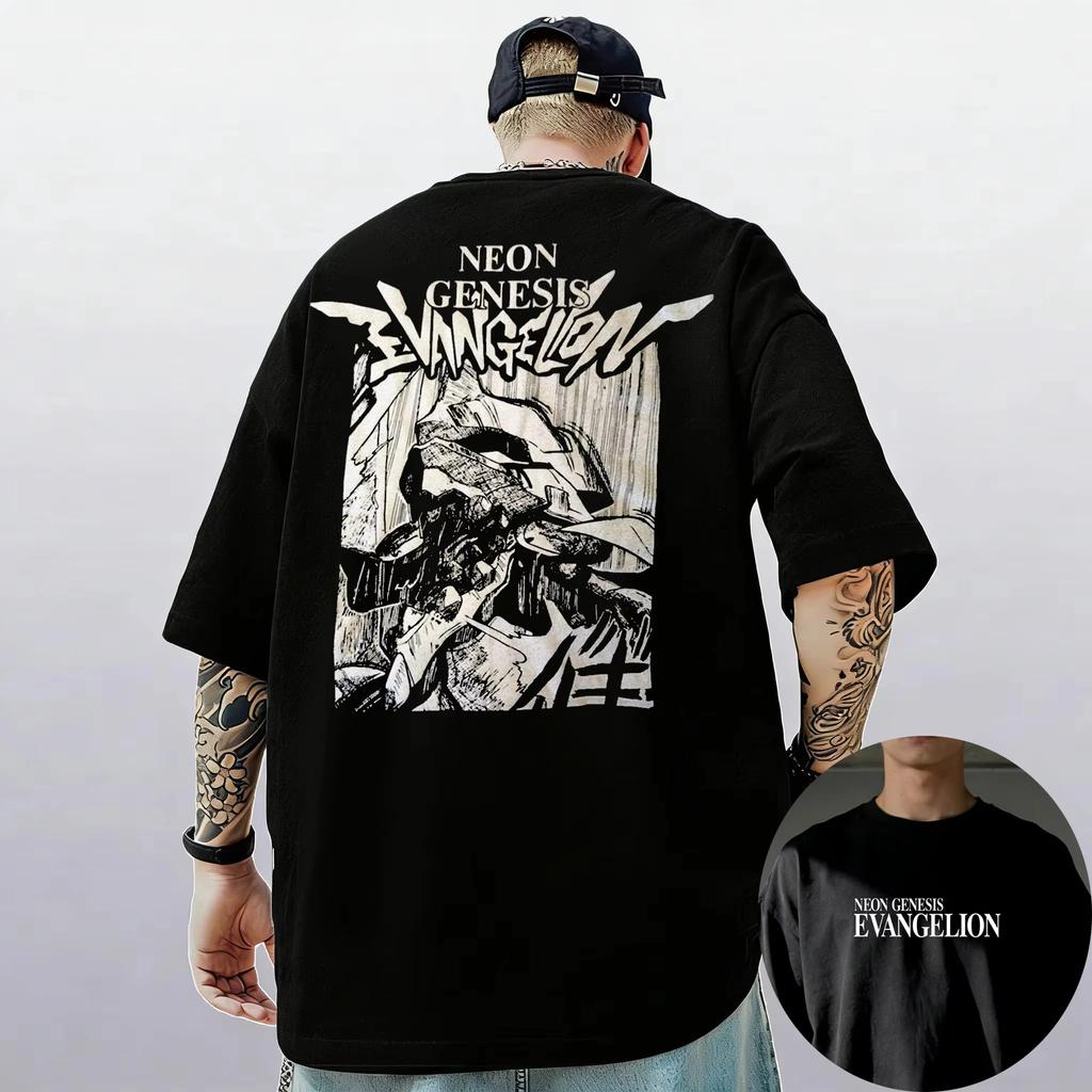 Neon Genesis Evangelion "Asuka Cyborg" Anime Vintage Grafica Oversize Streetwear Pop Rock Concerto Fan Merch Maglietta