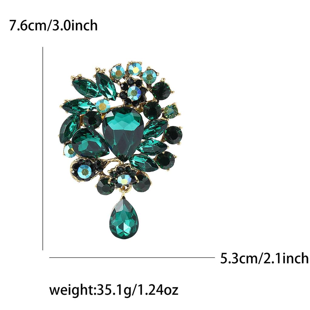 Elegant Rhinestone Alloy Brooch - Versatile Medium-Sized Corsage Pin for Women's Fashion