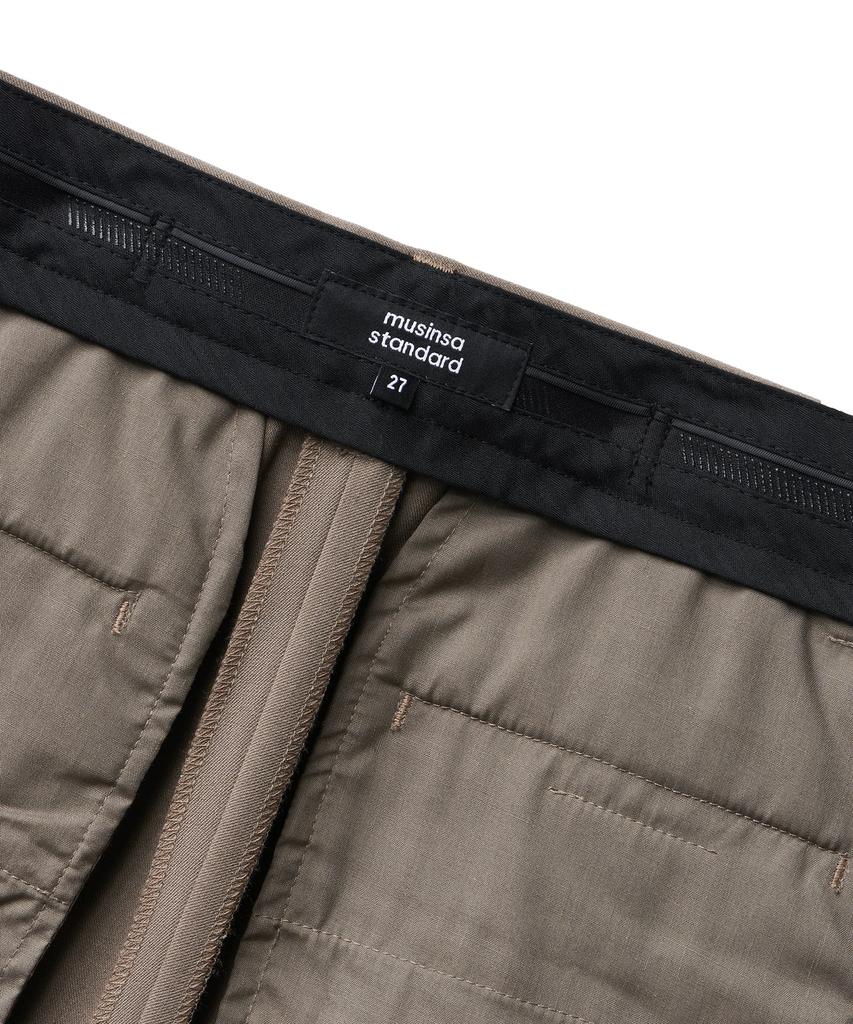MUSINSA STANDARD WOMAN Women'S Straight Hidden Banding Slacks [Dusty Beige]