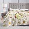 Cartoon Pom Pom Purin Plüschdecke Lustige Überwurfdecke für Zuhause Hotel Sofa 150*125cm Steppdecke,