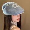 Nastavitelná sepraná džínová baretová čepice Retro Leisure Visor Cap Trend Painter Hat pro ženy Girl