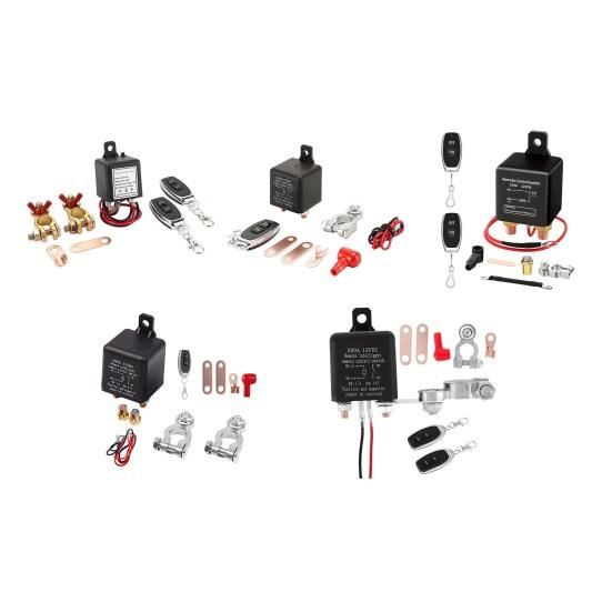Automotive Relay Wireless Remote Control 200A 12V Battery Disconnect Switch with Waterproof Shell Copper Terminals