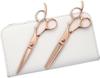 DEEDS GTZ Pink Gold Titanium Scissors and 630R Thinning Scissors Thinning with Dedicated Case Set Hairdressing Scissors [PF] (6.0 Inches) (6.0 Inches,
