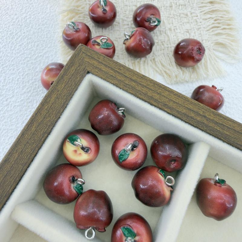 

5Pcs 14x15MM 3D Resin Simulation Fruit Charms Pendant Spacer Loose Beads For DIY Jewelry Bracelet Earrings Accessories
