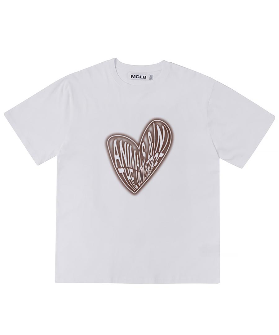 Match Glove Crushed Heart Oversized Tee (White) White/Free