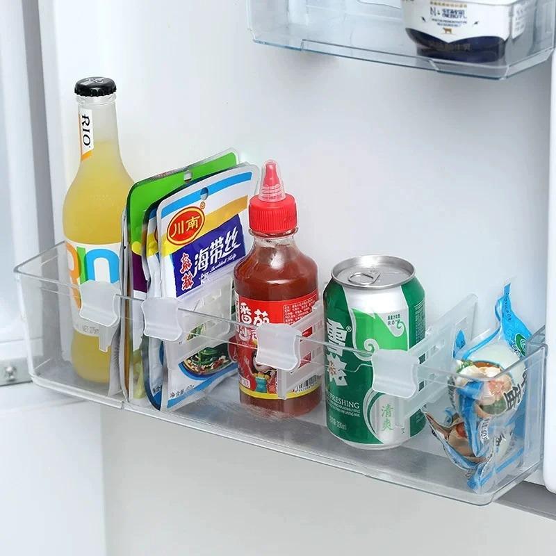 Fridge Shelf Divider Adjustable Organizer Separates Items for Neat Storage Fits Refrigerator Cabinets and Pantry Areas