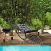 Miami GARDEN CHAIR, Gray, On Metal Runners with a Cushion