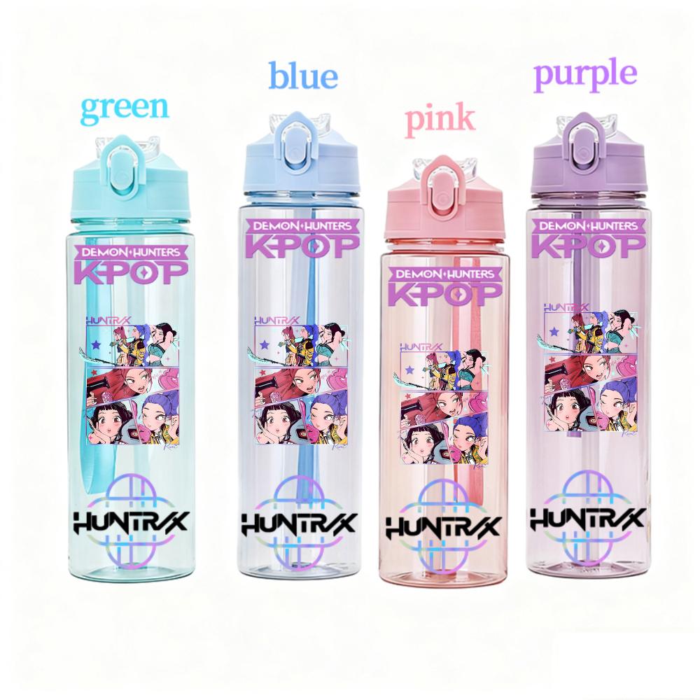 Demon Hunters Fashion Cups Girls High Quality Water Bottle Sport Leak Proof Plastic Cute Cup Students Gifts KPOP for Kid Friendly Entertaining Fun