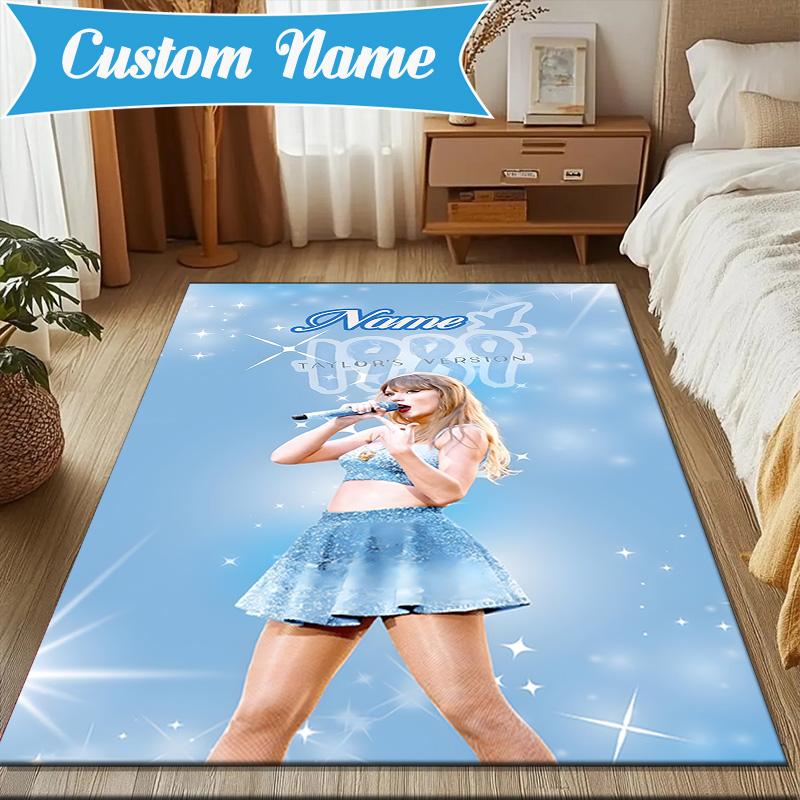 Custom Name Top singer Taylor Rug Game Carpet, Floor Mat for Bedroom Living Room Entryway Rug, Home Decor Idea Gift for Christmas birthday