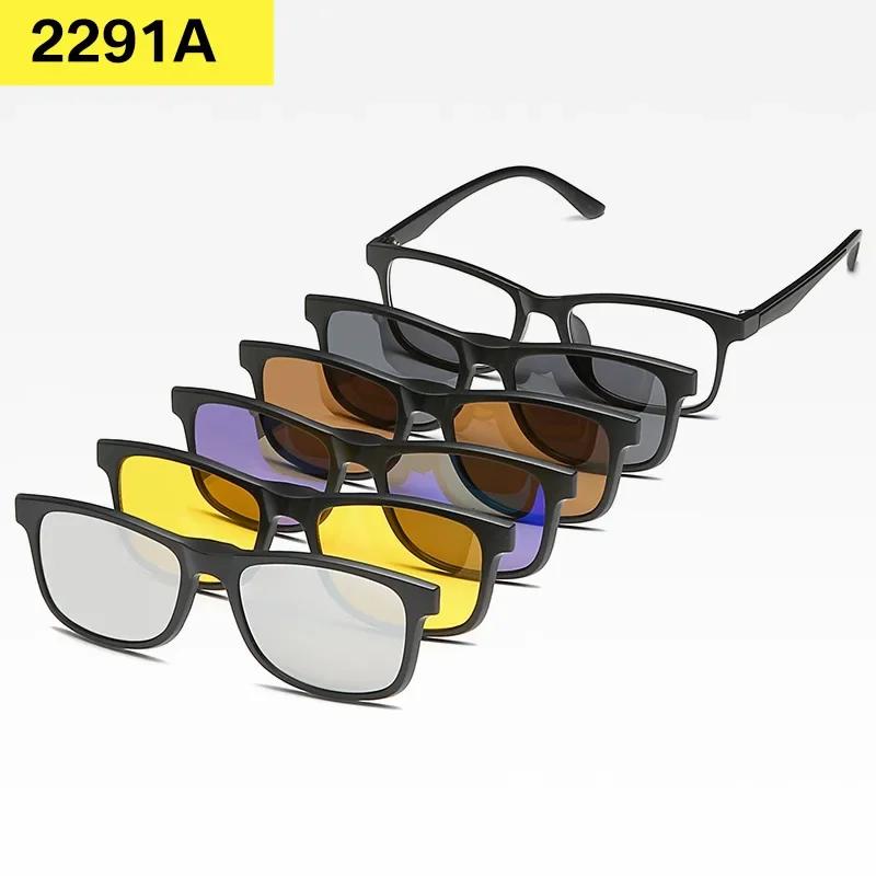 

6 Color Clips Spectacle Frame Men Women On Polarized Black Clips Sunglasses Magnetic Glasses Male Computer Optical Polarized
