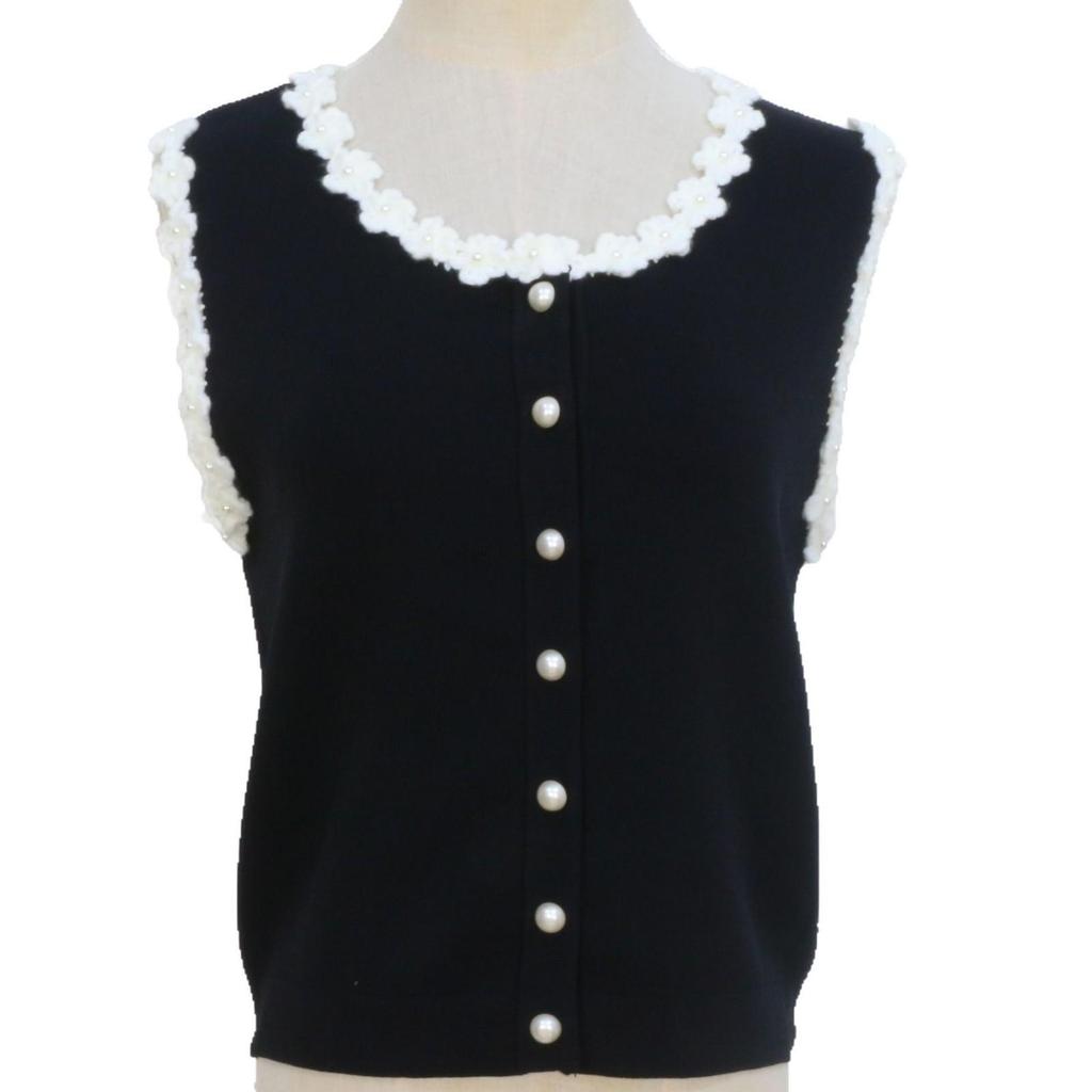 S Family 25th Anniversary Spring Floral Embroidered Beaded Knit Cardigan